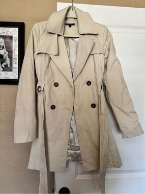 Beige Women’s Trench Coat - Classic Double-Breasted Jacket